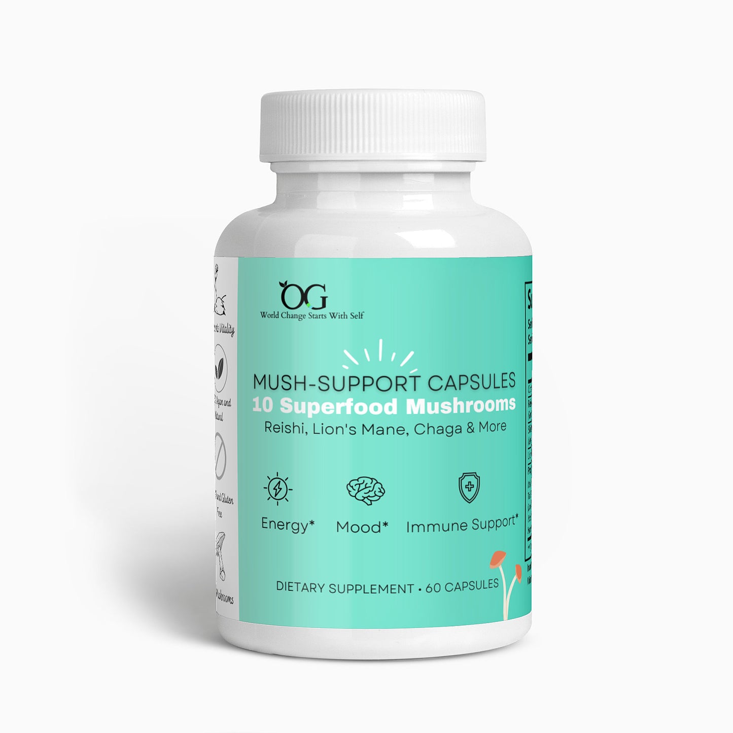 Functional Mushroom Capsules For Energy & Immune Support