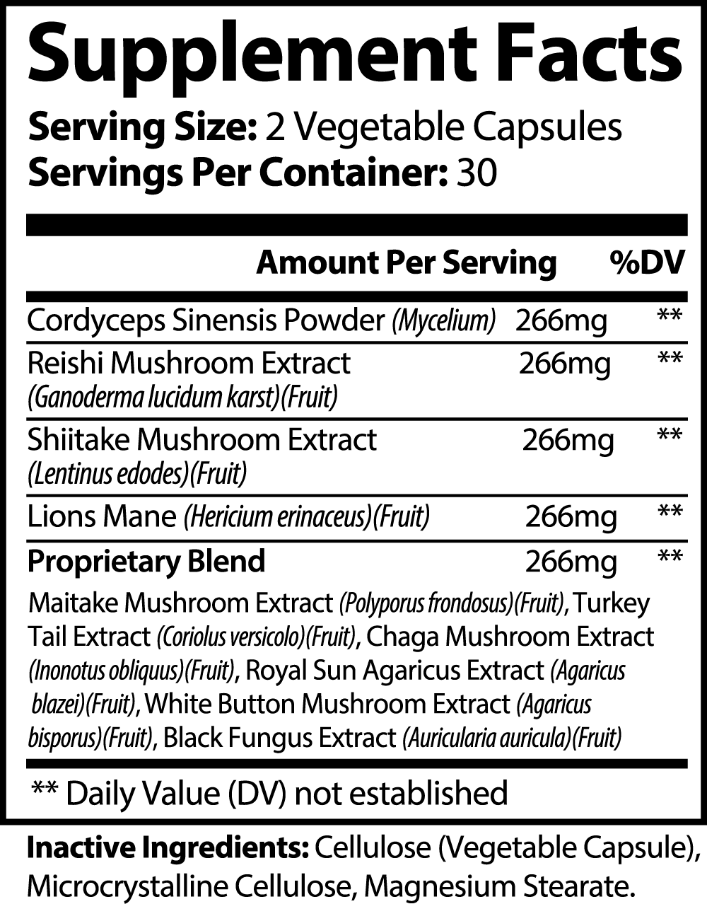 Functional Mushroom Capsules For Energy & Immune Support